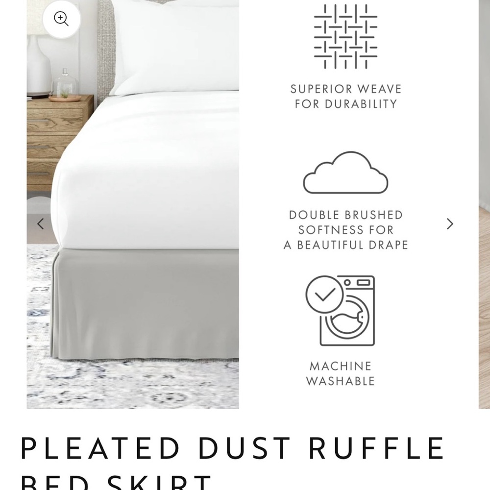 Pleated Dust Ruffle in Gray - Picture 5 of 8